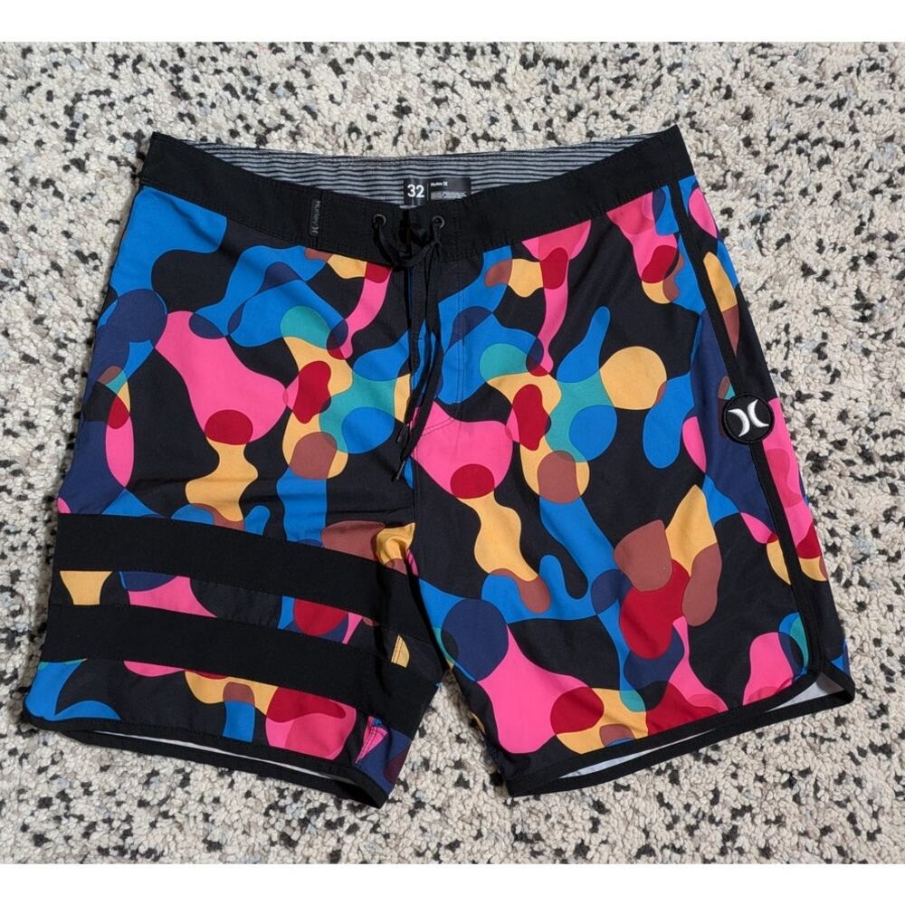 Hurley Phantom Boardshorts Men's Size 32 Abstract Camo Multicolored Swim Trunks